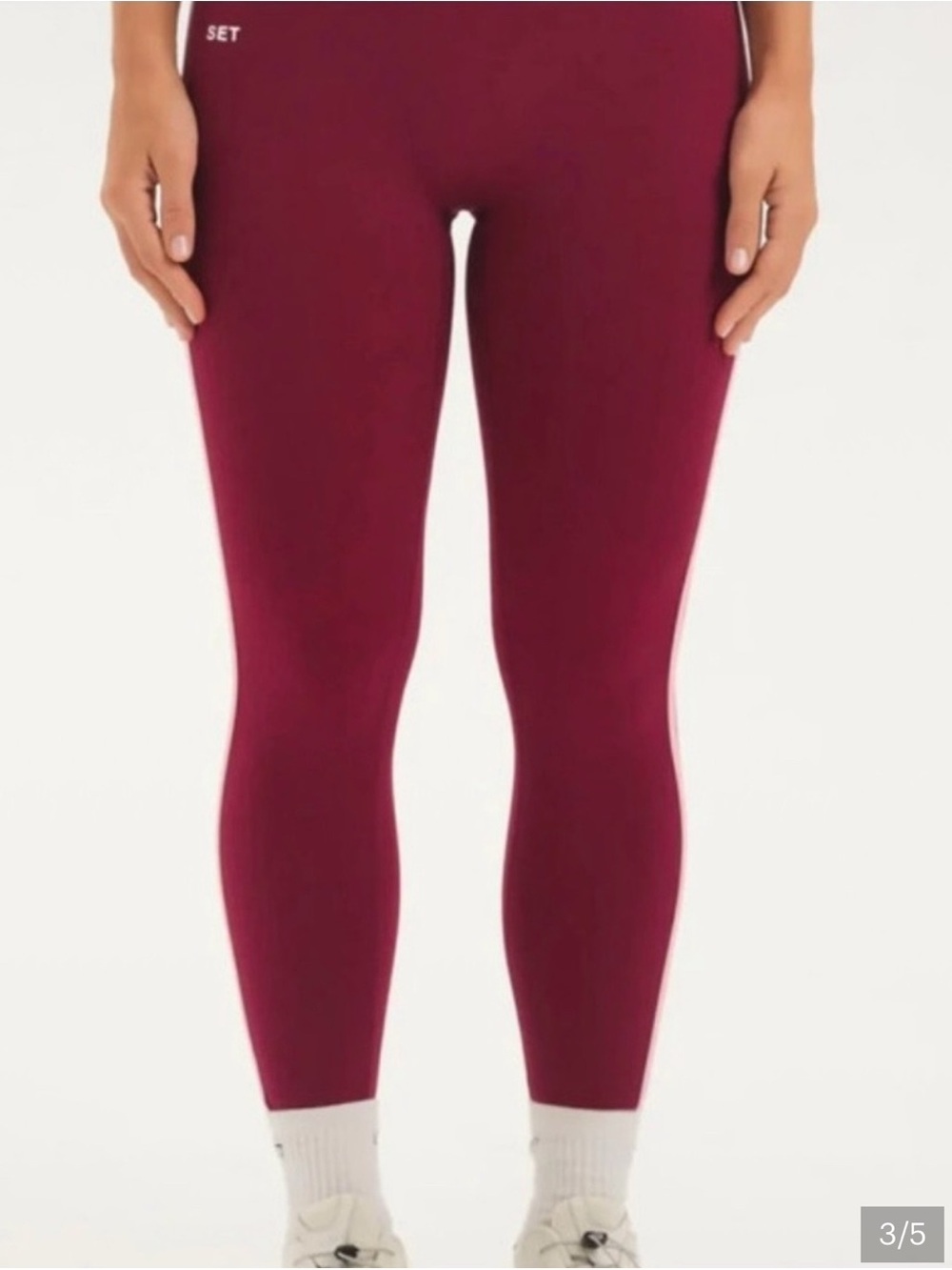 SET Active Burgundy Sports Bra with Light Pink Trim - Picture 2 of 2